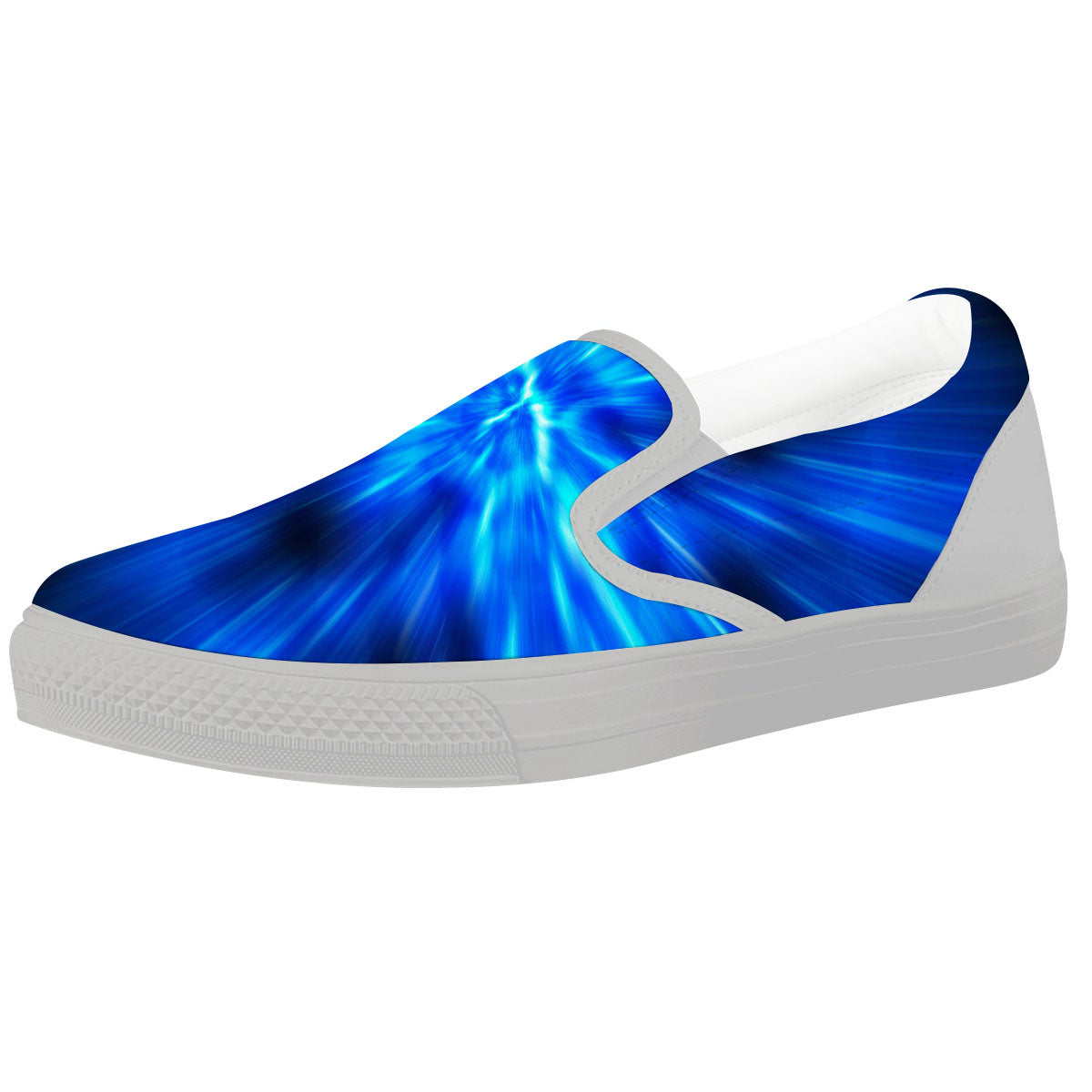 Vortex Lightspeed Print White Slip On Shoes-grizzshop