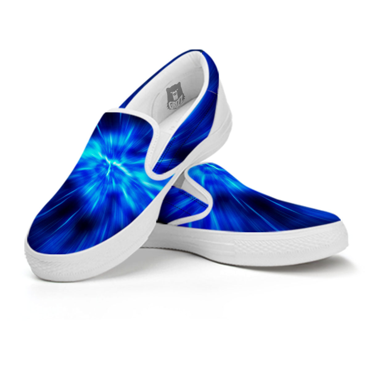 Vortex Lightspeed Print White Slip On Shoes-grizzshop