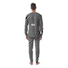 Vortex Swirl White And Black Print Men's Pajamas-grizzshop