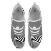 Vortex Swirl White And Black Print White Athletic Shoes-grizzshop