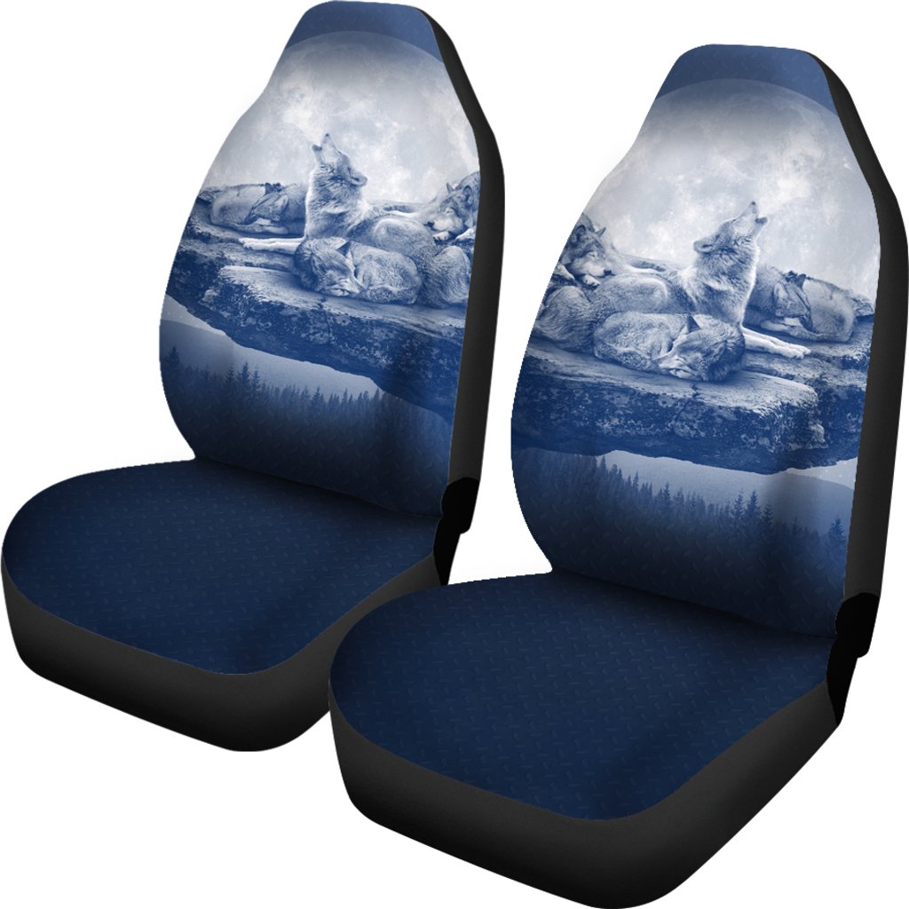 WOLF CAR SEAT COVERS - FAMILY - BLUE-grizzshop