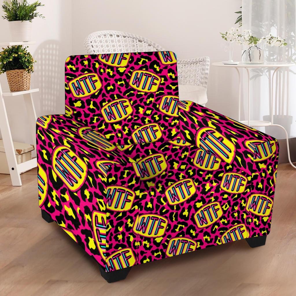 WTF Cheetah Hiphop Graffiti Print Armchair Cover-grizzshop