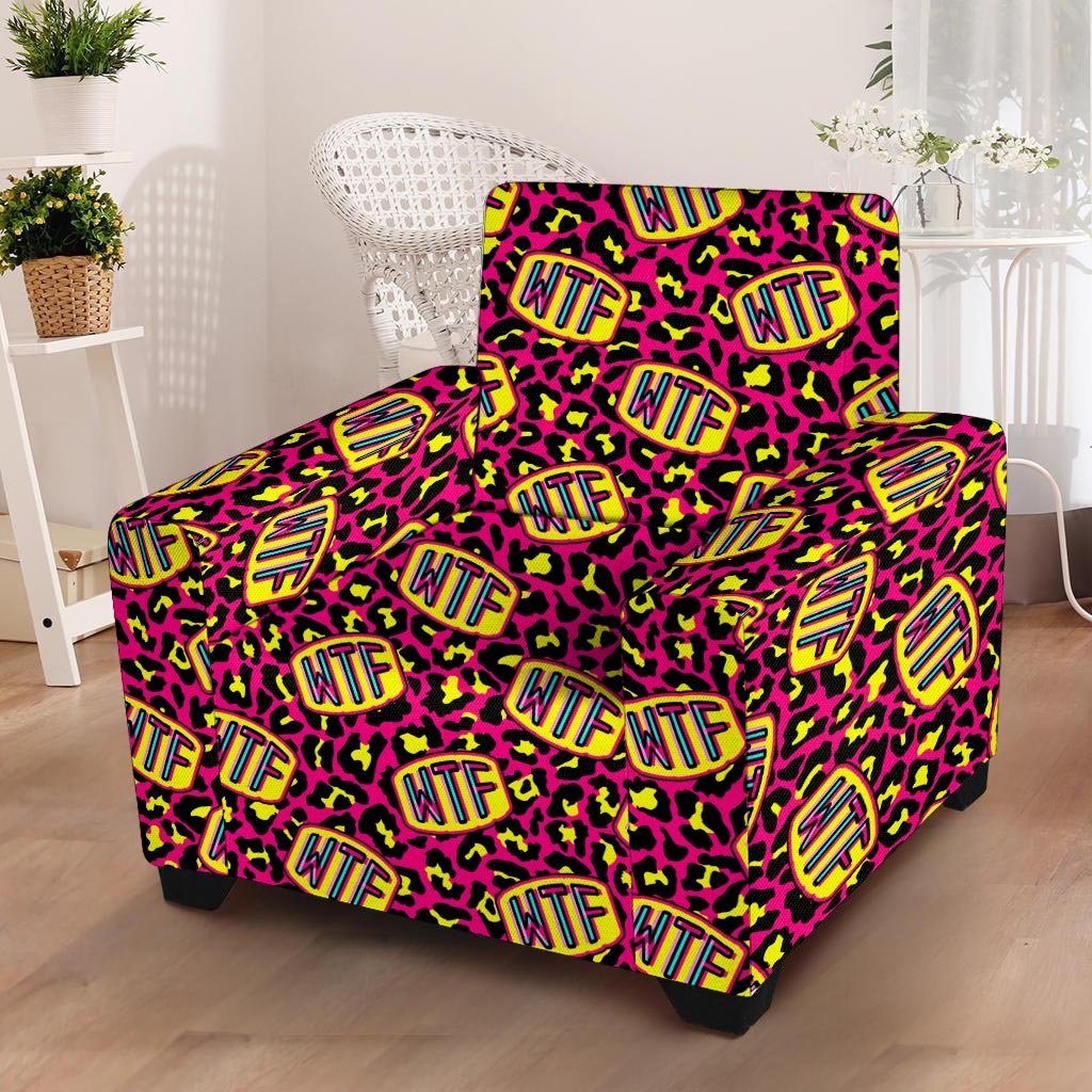 WTF Cheetah Hiphop Graffiti Print Armchair Cover-grizzshop