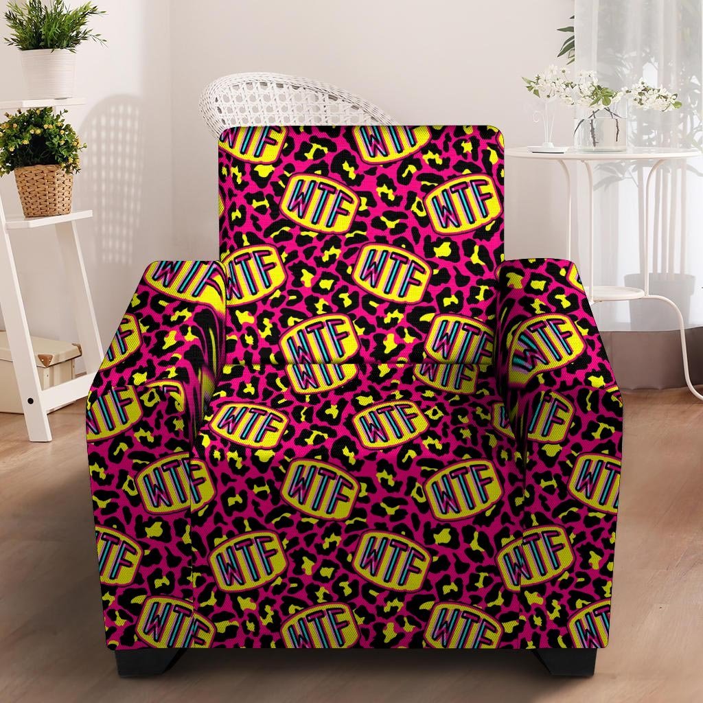 WTF Cheetah Hiphop Graffiti Print Armchair Cover-grizzshop