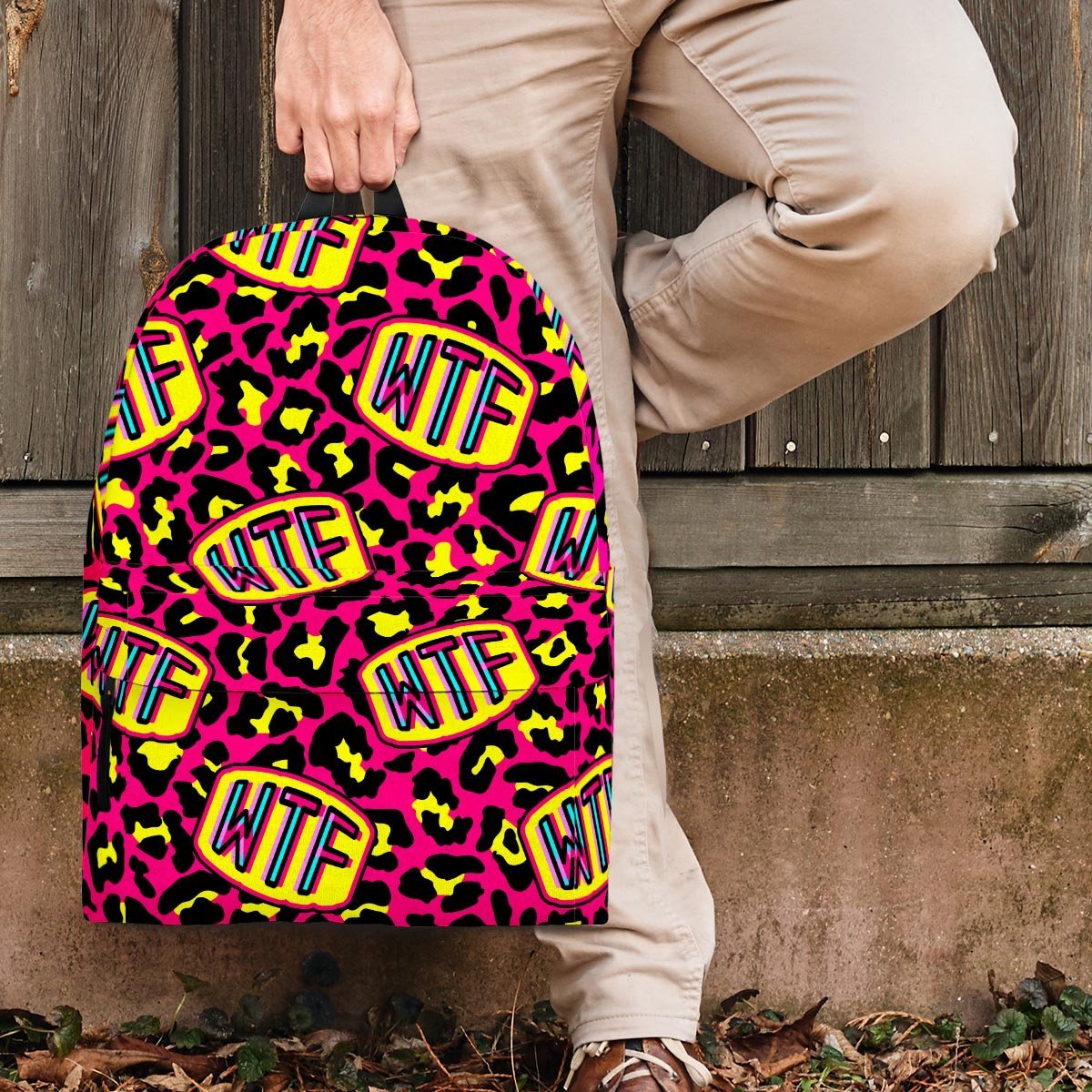 WTF Cheetah Hiphop Graffiti Print Backpack-grizzshop