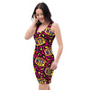 WTF Cheetah Hiphop Graffiti Print Bodycon Dress-grizzshop