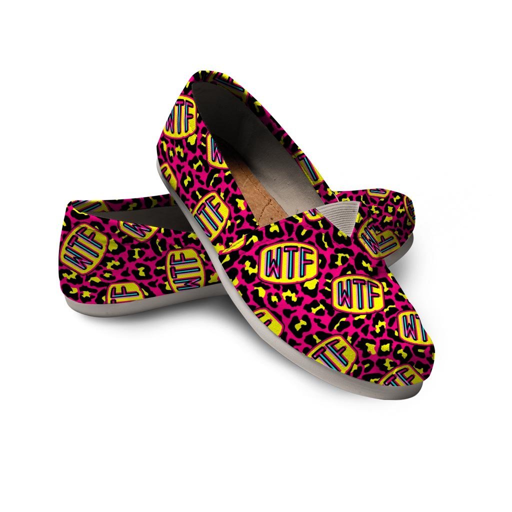 WTF Cheetah Hiphop Graffiti Print Canvas Shoes-grizzshop