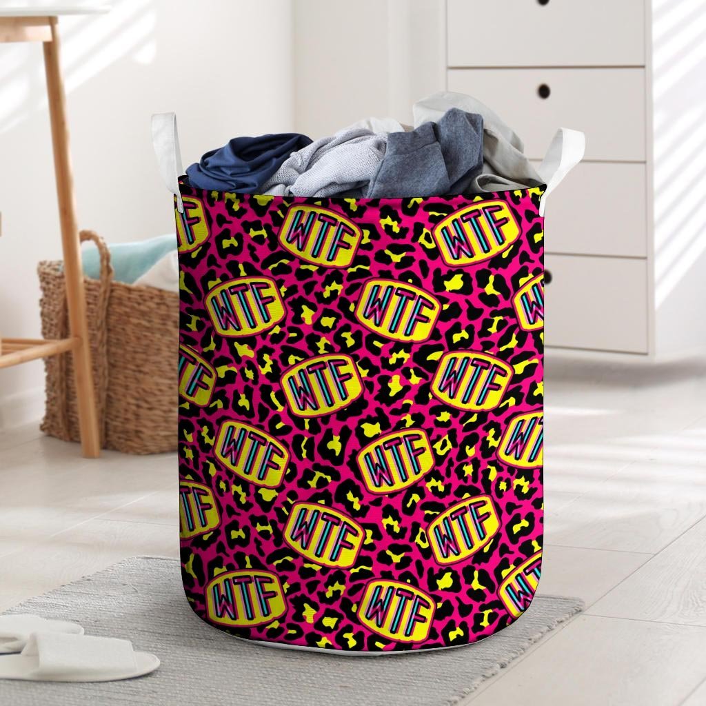 WTF Cheetah Hiphop Graffiti Print Laundry Basket-grizzshop