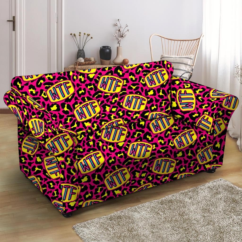 WTF Cheetah Hiphop Graffiti Print Loveseat Cover-grizzshop