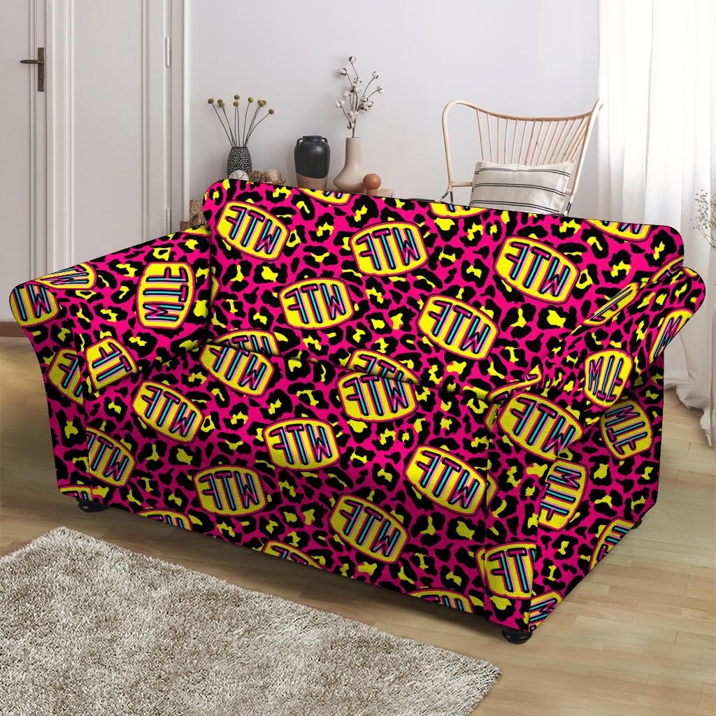 WTF Cheetah Hiphop Graffiti Print Loveseat Cover-grizzshop