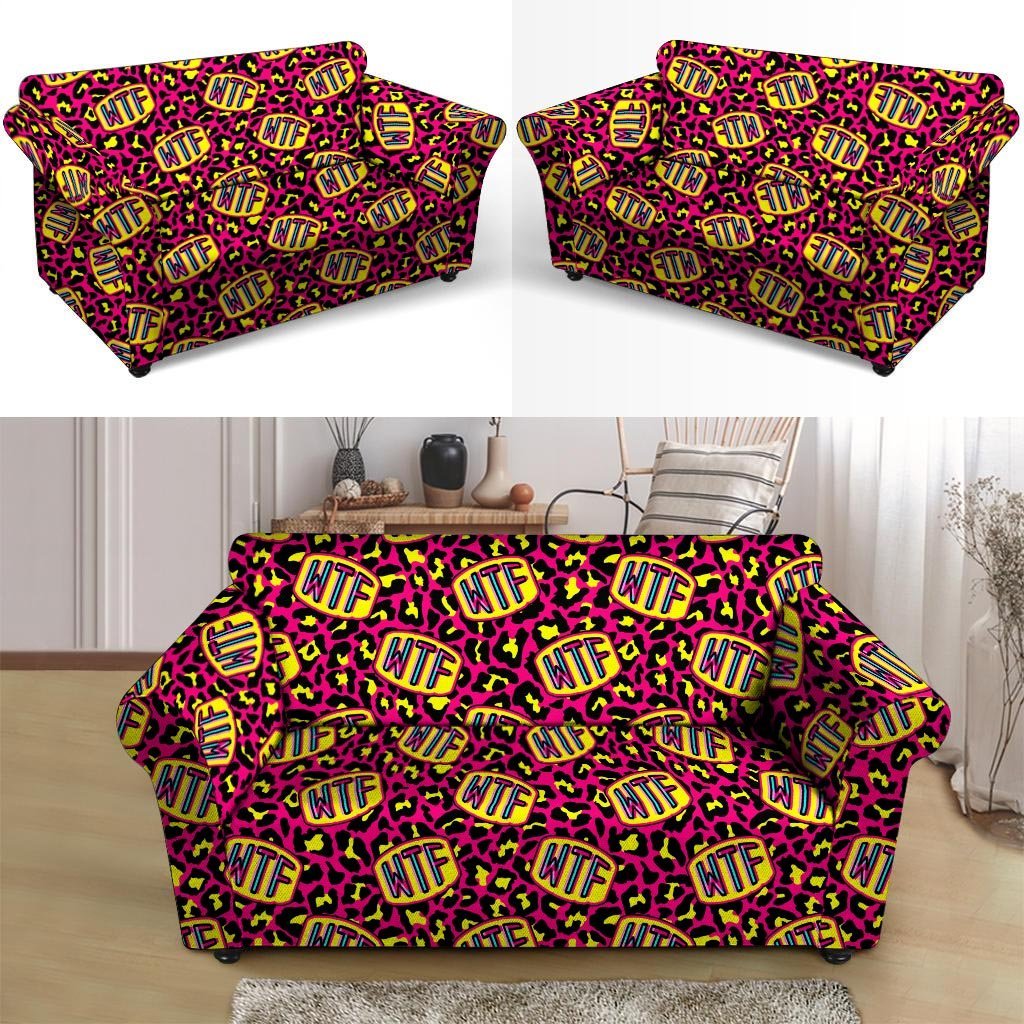 WTF Cheetah Hiphop Graffiti Print Loveseat Cover-grizzshop