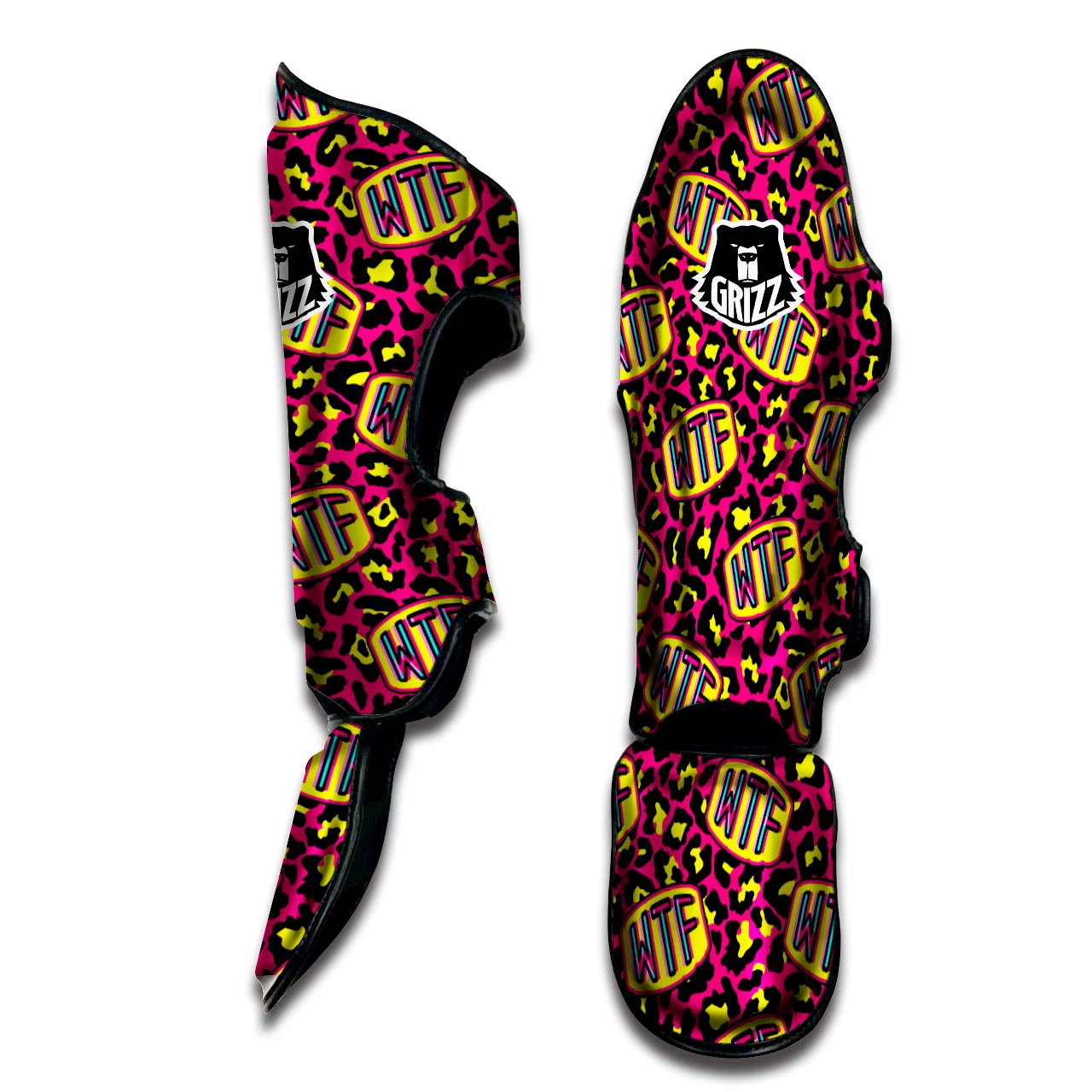 WTF Cheetah Hiphop Graffiti Print Muay Thai Shin Guard-grizzshop