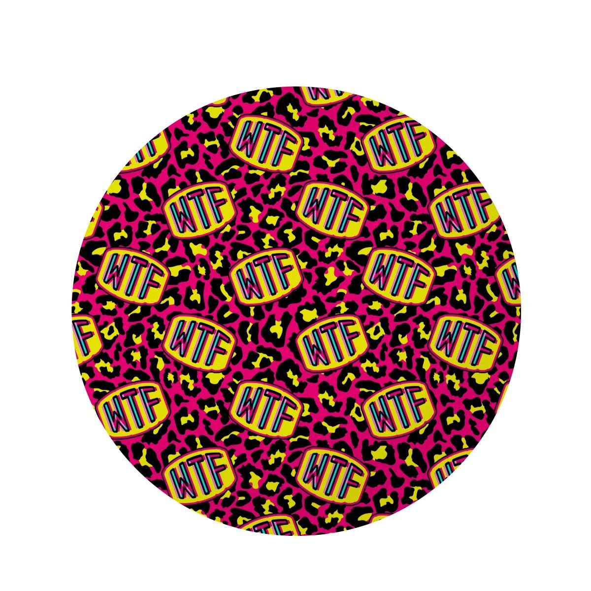 WTF Cheetah Hiphop Graffiti Print Round Rug-grizzshop