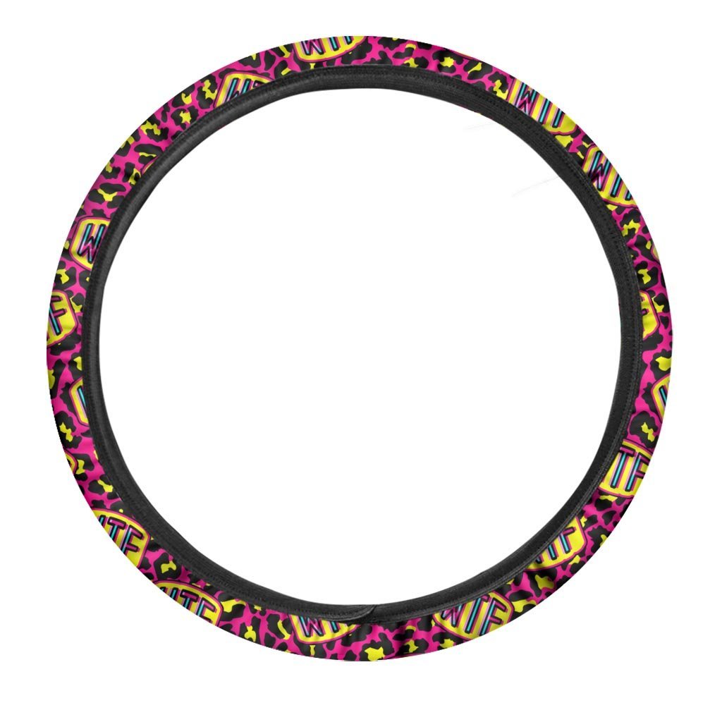 WTF Cheetah Hiphop Graffiti Print Steering Wheel Cover-grizzshop