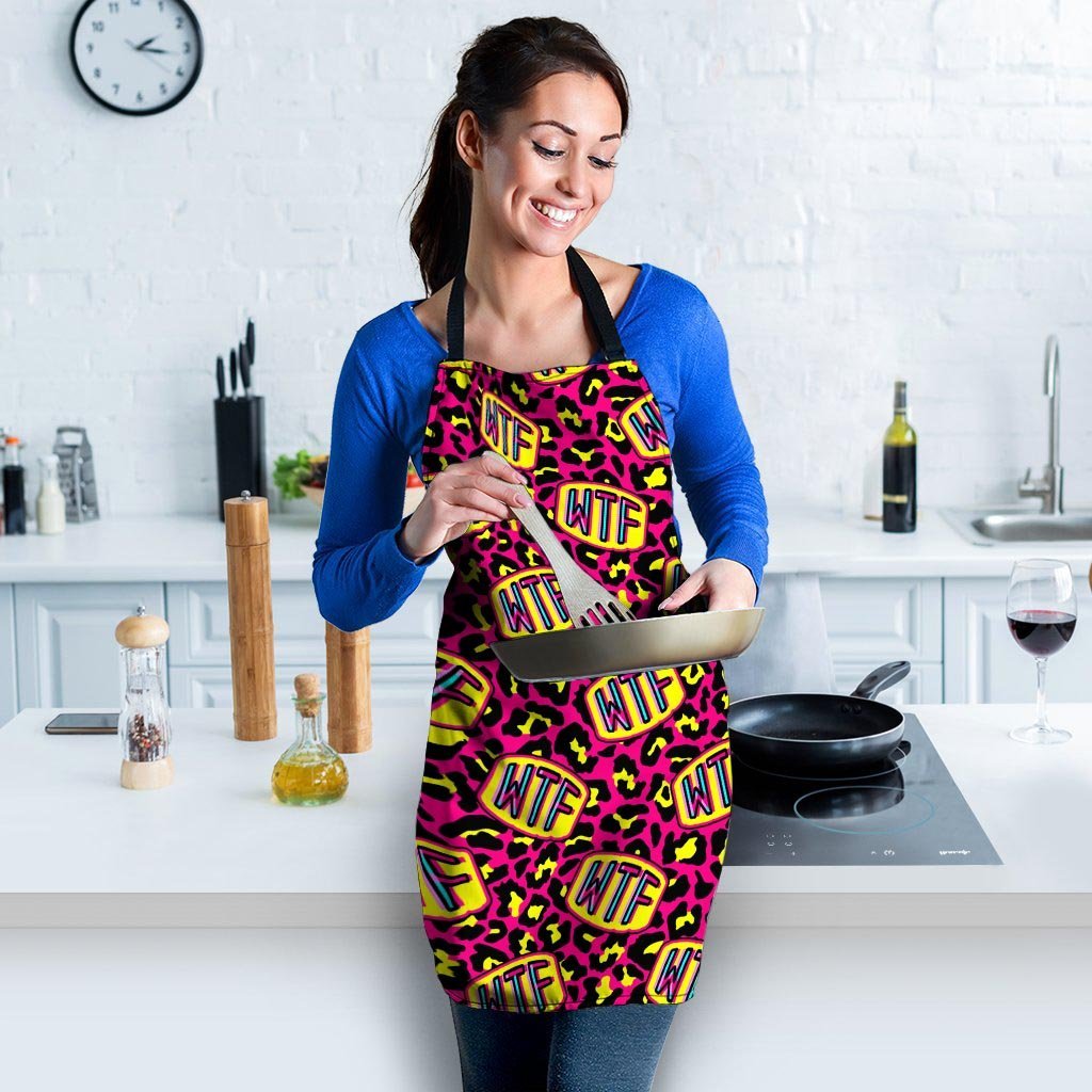WTF Cheetah Hiphop Graffiti Print Women's Apron-grizzshop