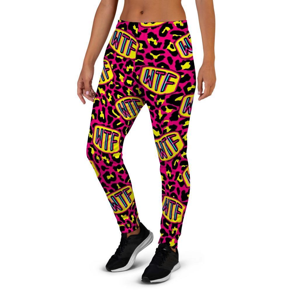 WTF Cheetah Hiphop Graffiti Print Women's Joggers-grizzshop