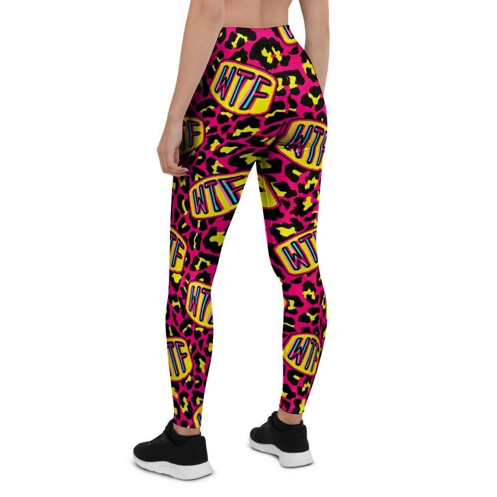 WTF Cheetah Hiphop Graffiti Print Women's Leggings-grizzshop