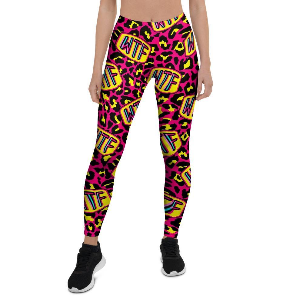 WTF Cheetah Hiphop Graffiti Print Women's Leggings-grizzshop