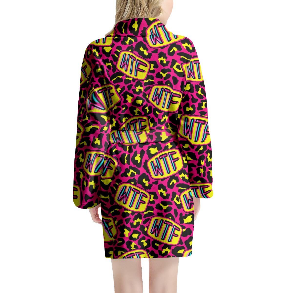 WTF Cheetah Hiphop Graffiti Print Women's Robe-grizzshop