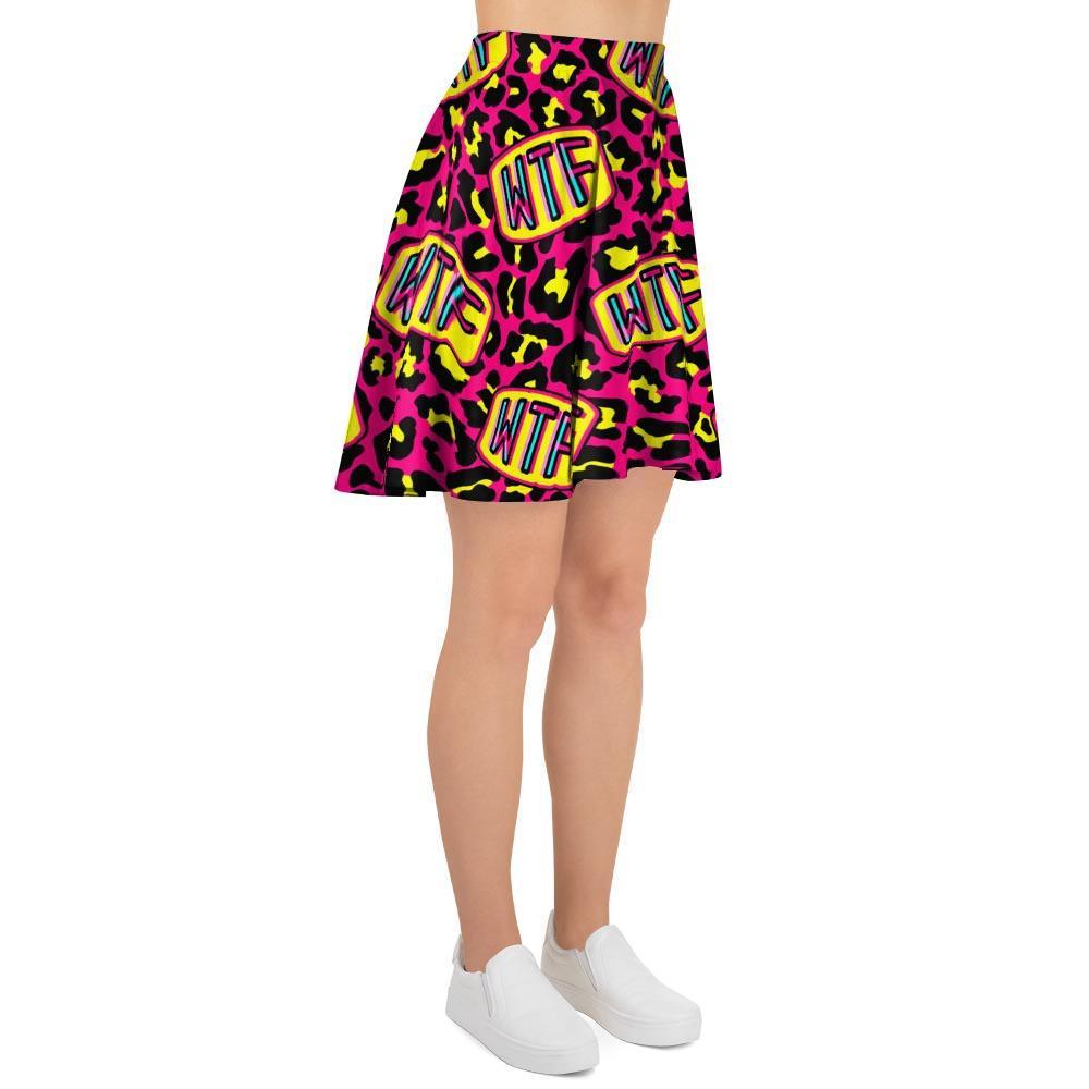 WTF Cheetah Hiphop Graffiti Print Women's Skirt-grizzshop