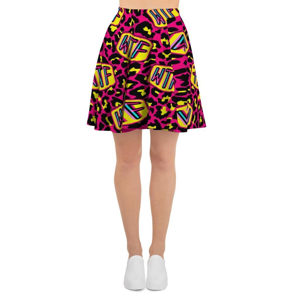 WTF Cheetah Hiphop Graffiti Print Women's Skirt-grizzshop