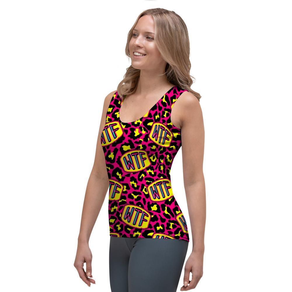 WTF Cheetah Hiphop Graffiti Print Women's Tank Top-grizzshop