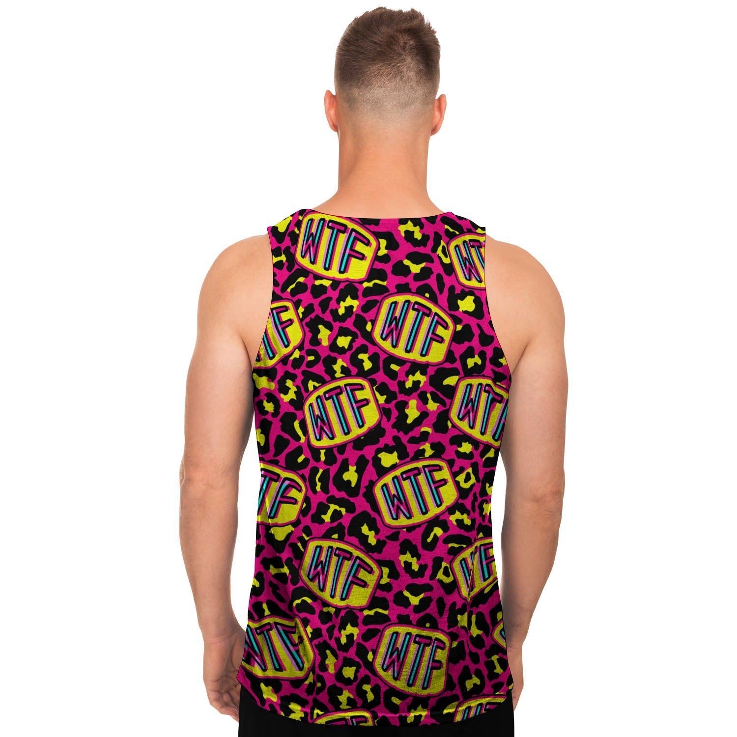 WTF Cheetah Hiphop Graffiti Print Men's Tank Tops-grizzshop