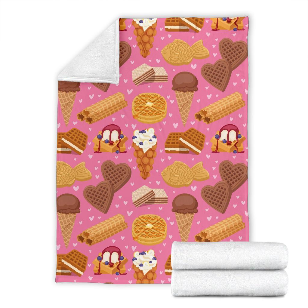 Waffle Dessert Pattern Print Blanket-grizzshop