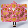 Waffle Dessert Pattern Print Hooded Blanket-grizzshop