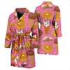 Waffle Dessert Pattern Print Men Long Robe-grizzshop