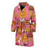 Waffle Dessert Pattern Print Men Long Robe-grizzshop