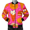 Waffle Dessert Pattern Print Men's Bomber Jacket-grizzshop