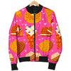 Waffle Dessert Pattern Print Men's Bomber Jacket-grizzshop