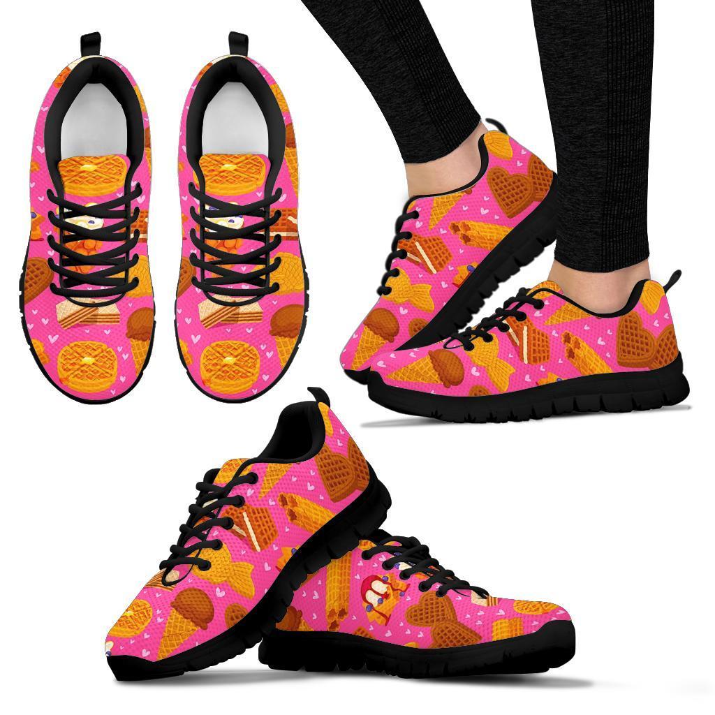 Waffle Dessert Pattern Print Sneaker Shoes For Men Women-grizzshop