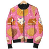 Waffle Dessert Pattern Print Women Casual Bomber Jacket-grizzshop