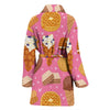 Waffle Dessert Pattern Print Women Long Robe-grizzshop