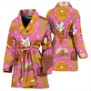 Waffle Dessert Pattern Print Women Long Robe-grizzshop