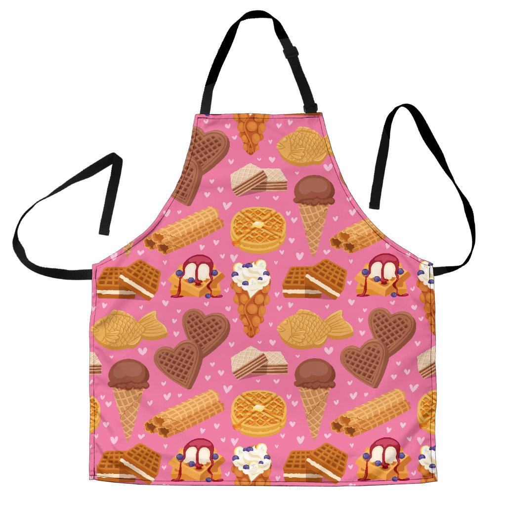 Waffle Dessert Pattern Print Women's Apron-grizzshop