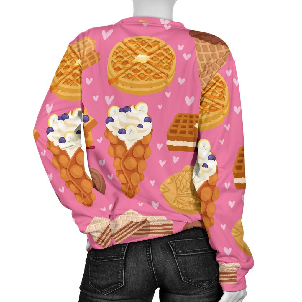 Waffle Dessert Pattern Print Women's Sweatshirt-grizzshop