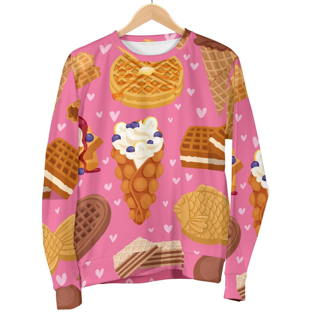 Waffle Dessert Pattern Print Women's Sweatshirt-grizzshop