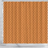 Waffle Pattern Print Bathroom Shower Curtain-grizzshop