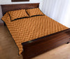 Waffle Pattern Print Bed Set Quilt-grizzshop