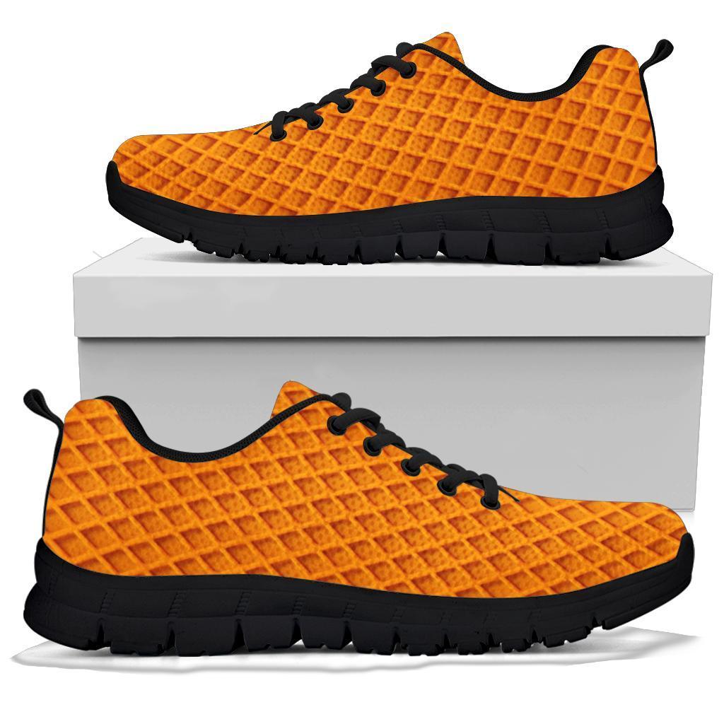 Waffle Pattern Print Sneaker Shoes For Men Women-grizzshop