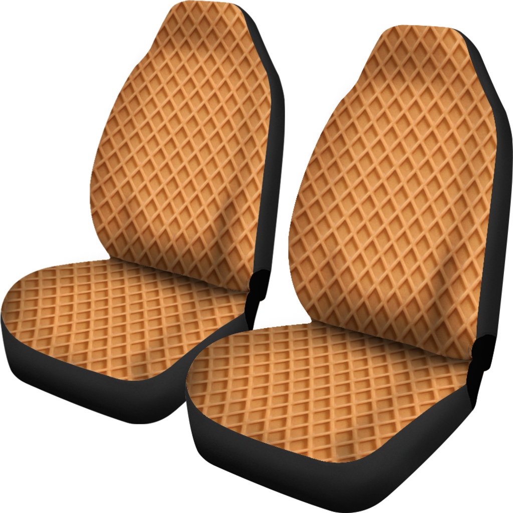 Waffle Pattern Print Universal Fit Car Seat Covers-grizzshop