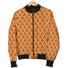 Waffle Pattern Print Women Casual Bomber Jacket-grizzshop