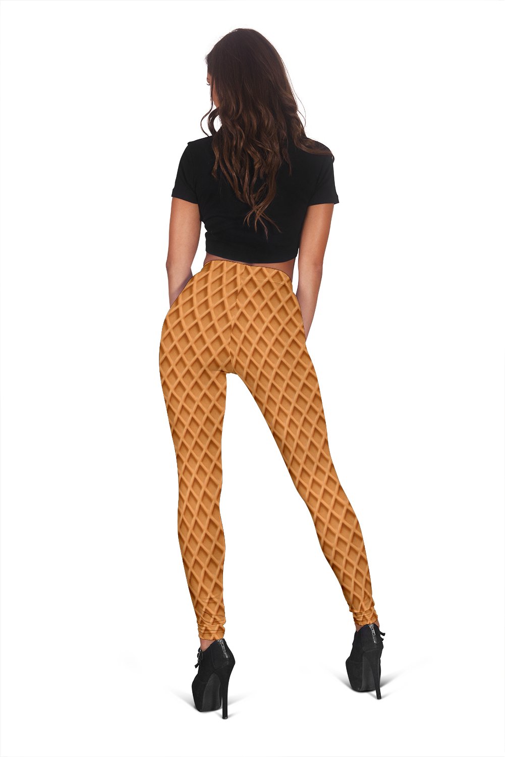 Waffle Pattern Print Women Leggings-grizzshop