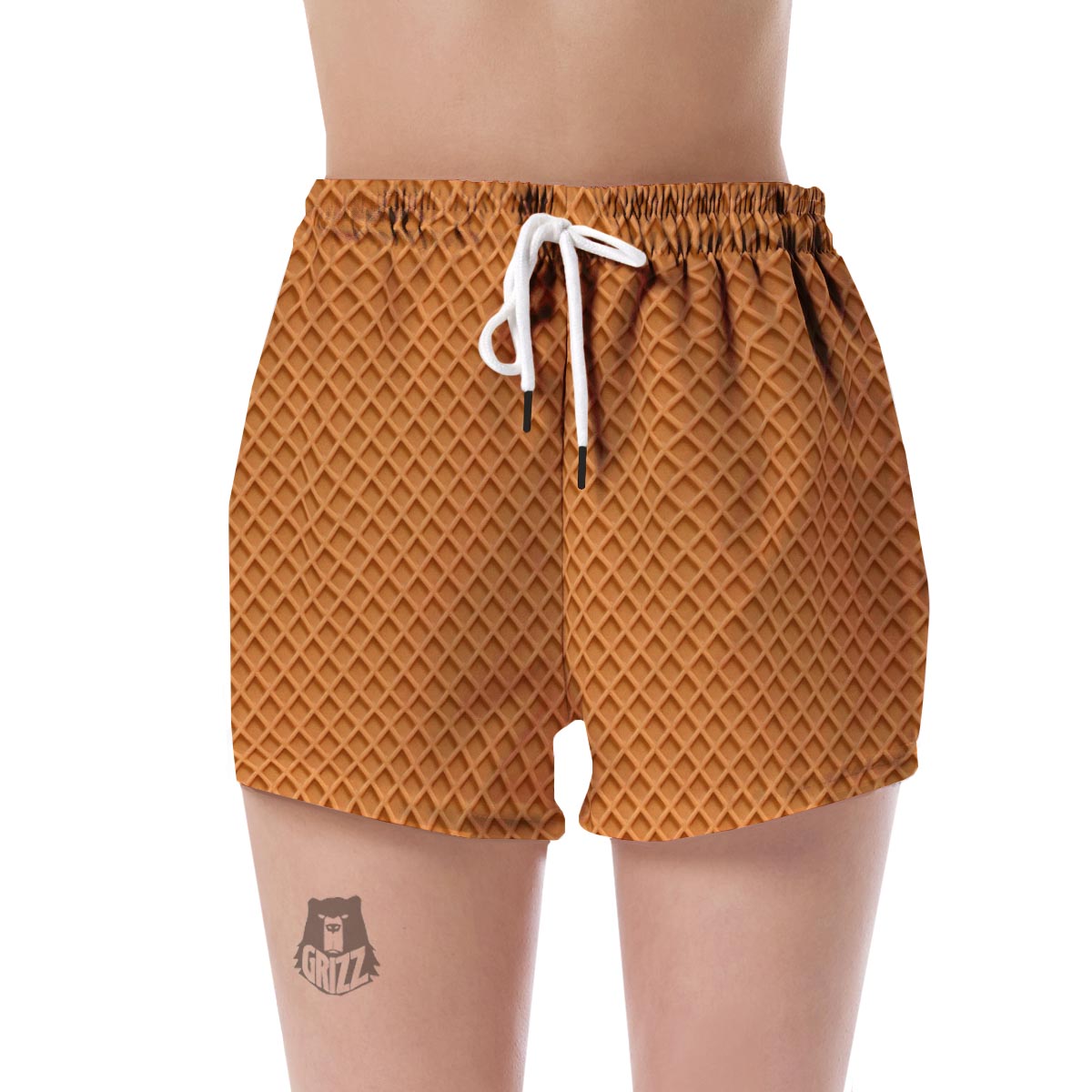 Waffle Pattern Print Women's Shorts-grizzshop