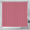 Waffle Pink Pattern Print Bathroom Shower Curtain-grizzshop