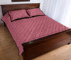 Waffle Pink Pattern Print Bed Set Quilt-grizzshop