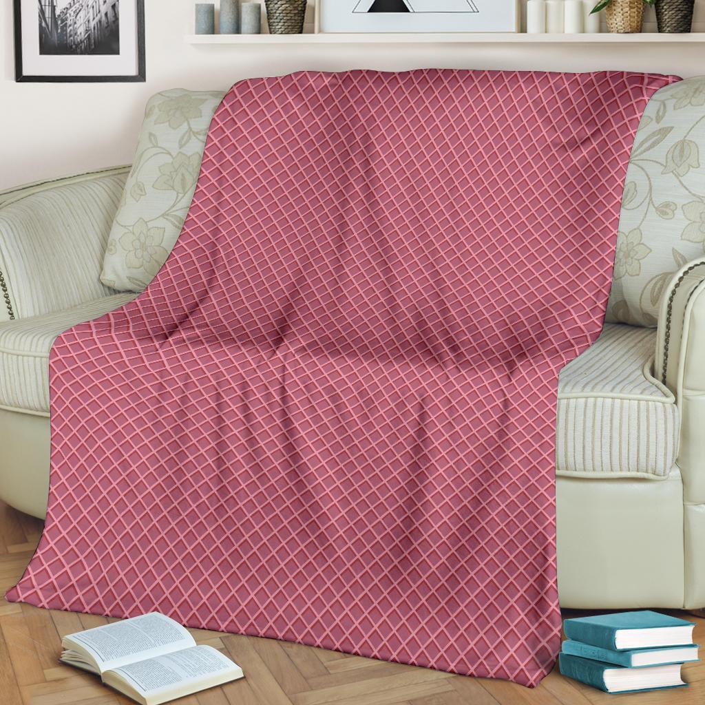 Waffle Pink Pattern Print Blanket-grizzshop